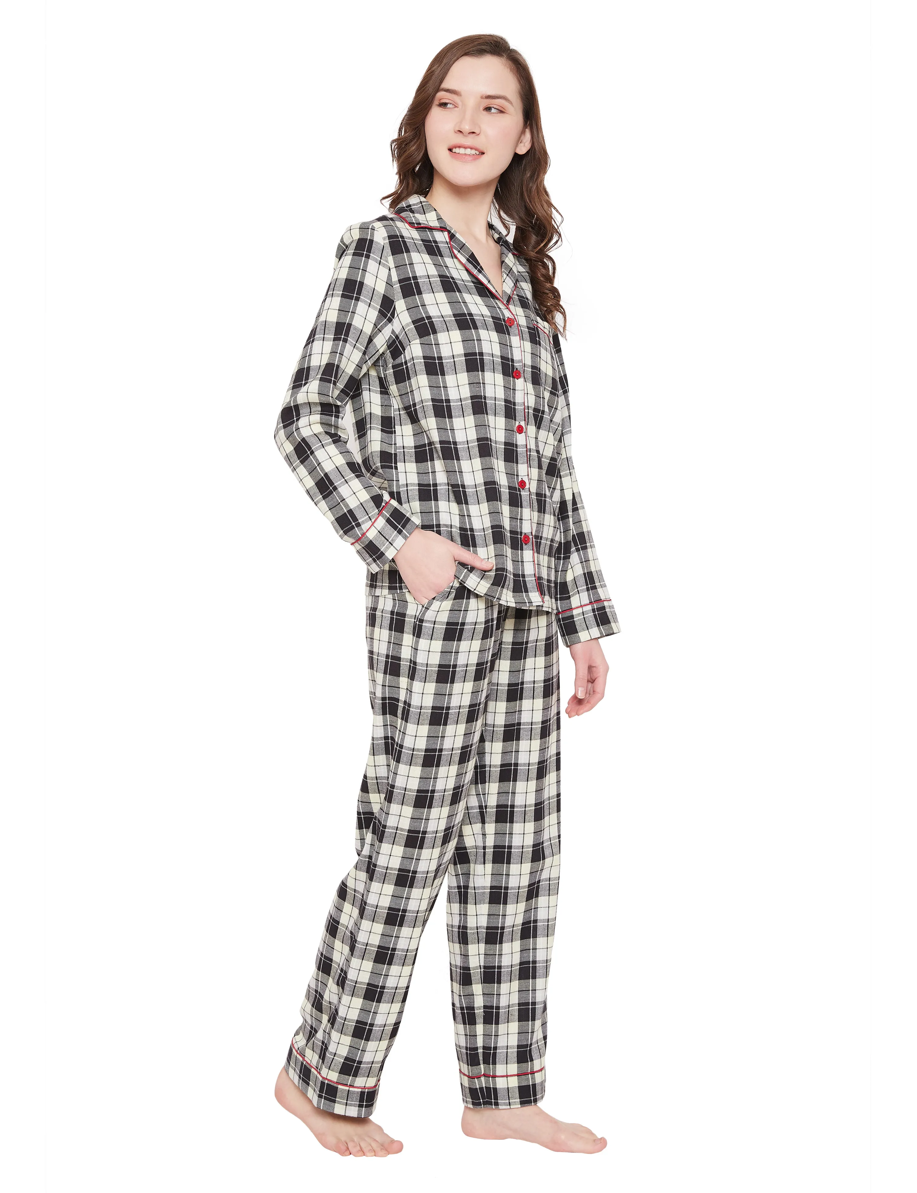 Angela Cotton Brushed Flannel Pajama Set