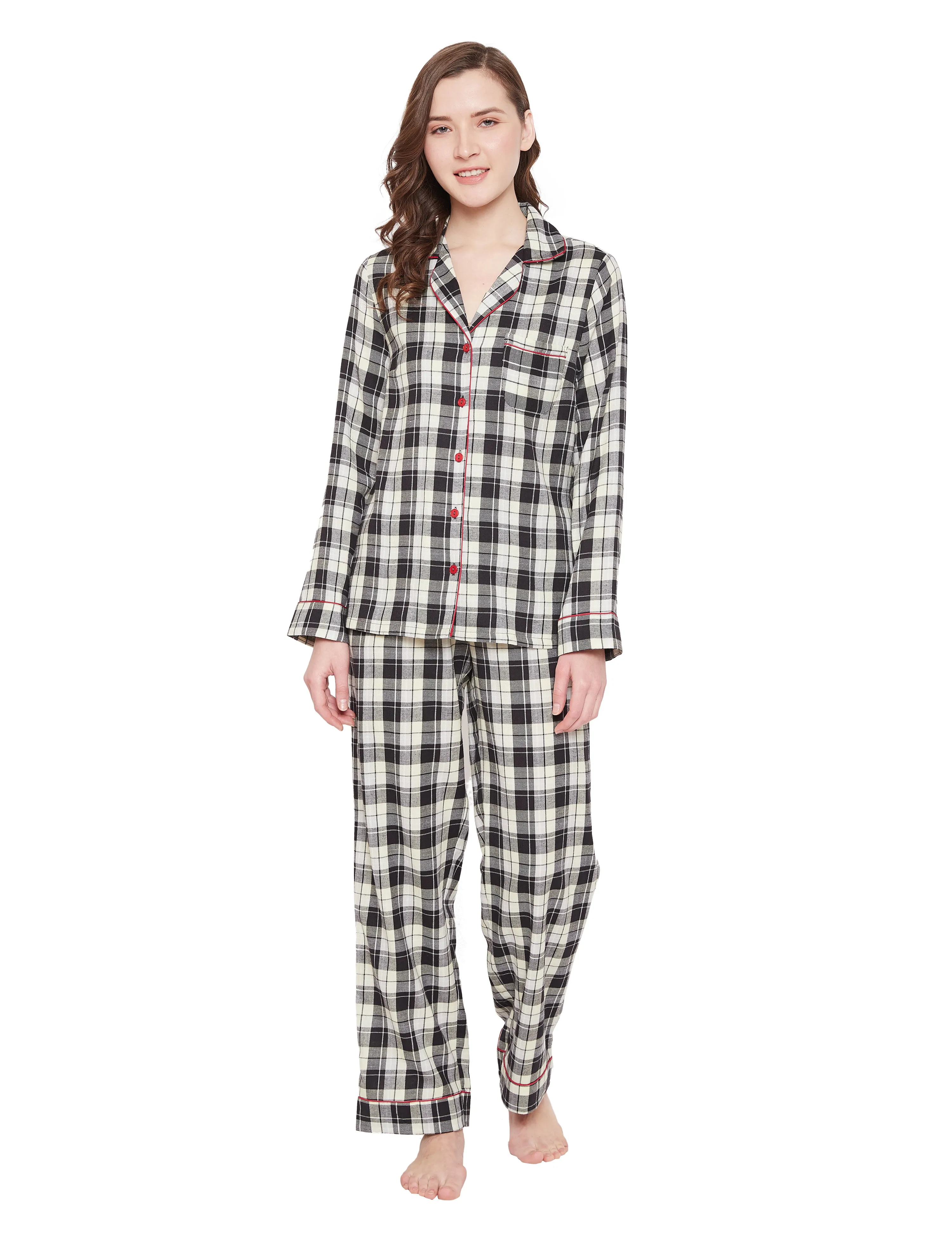 Angela Cotton Brushed Flannel Pajama Set