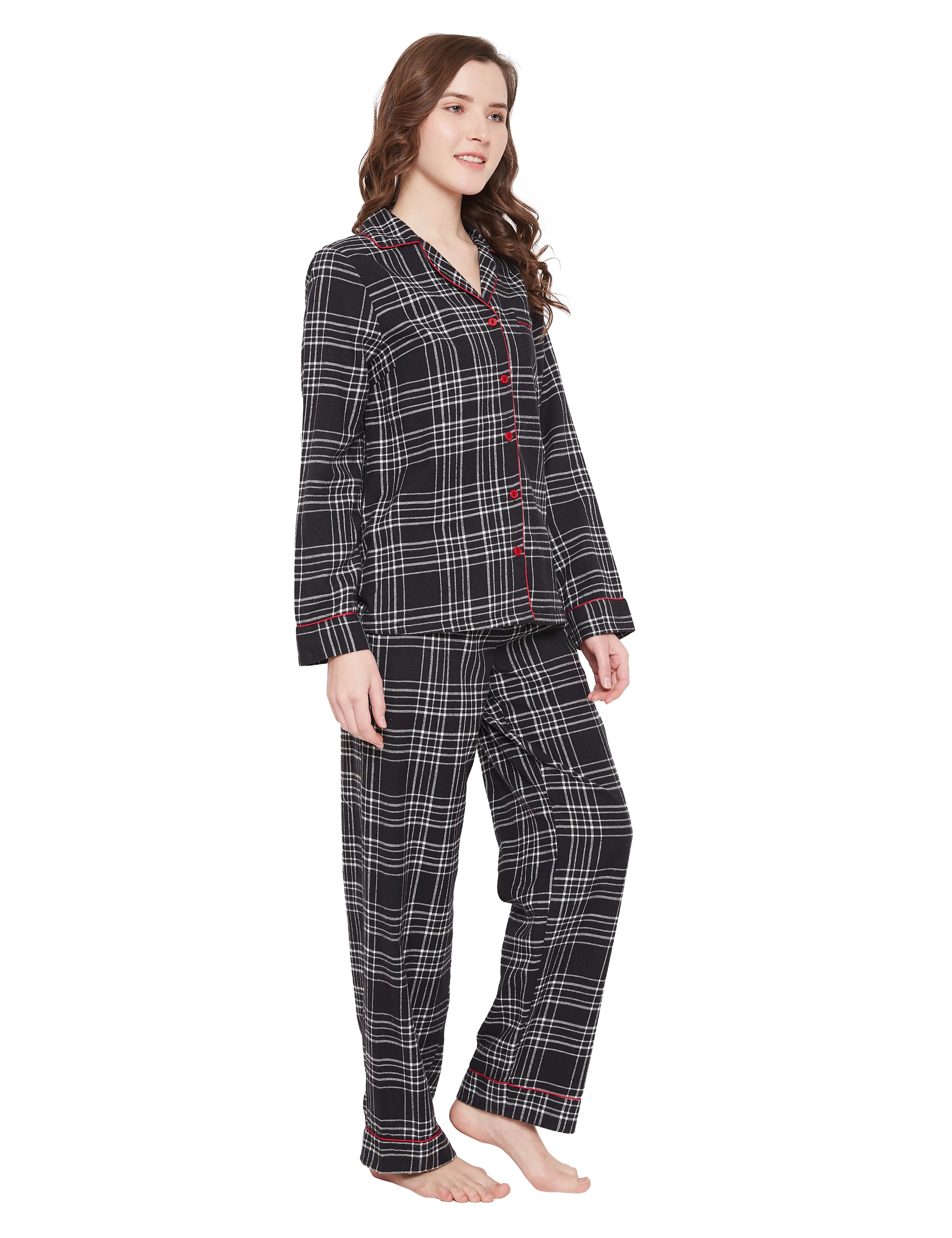 Angela Cotton Brushed Flannel Pajama Set