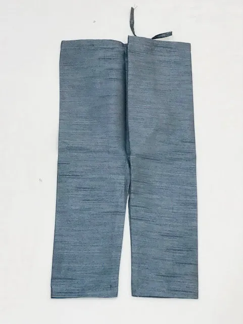 Appealing Grey Colored Silk Cotton Sherwani With Pajama Pant Sets For Boys