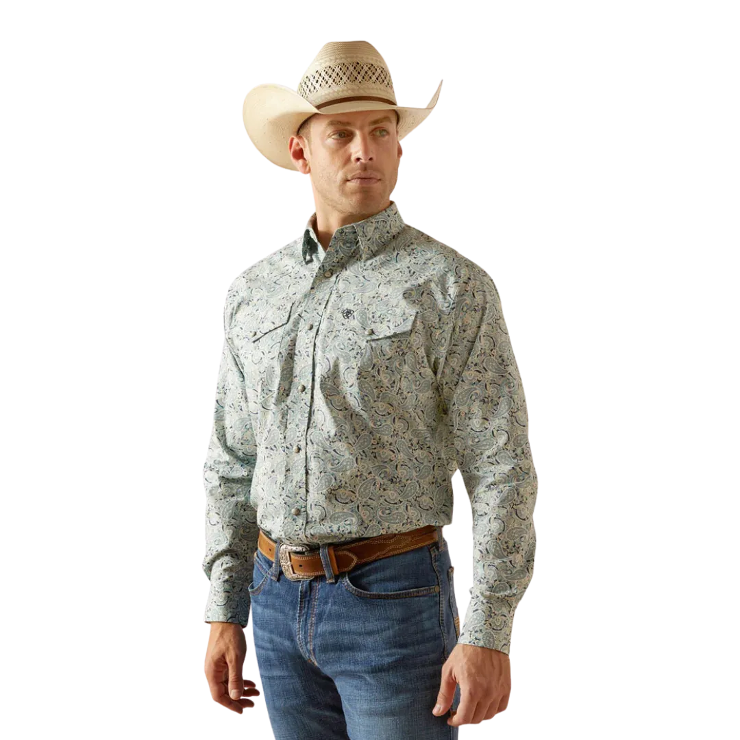 Ariat Men's Emery Long Sleeve Snap Blue Shirt