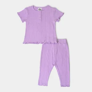 Baby Girl Slumber Set (Top & Legging Set)- Purple