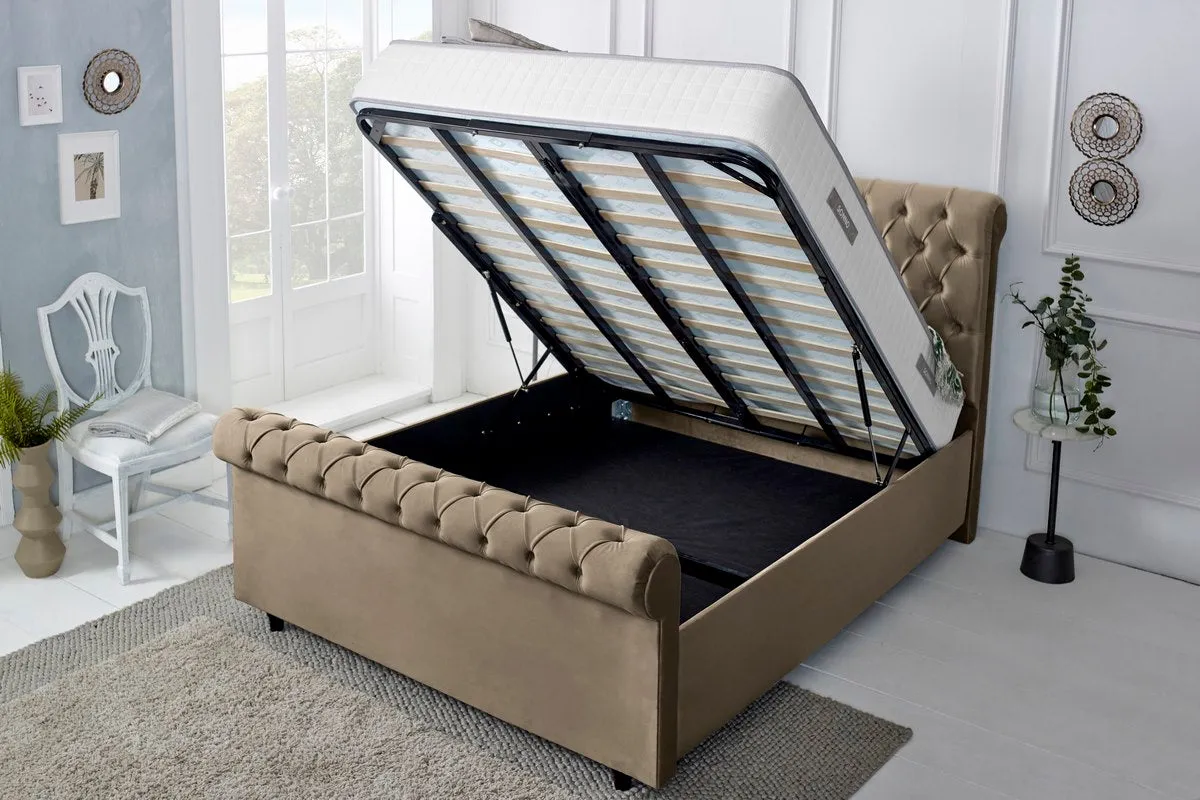 Berlin Upholstered Ottoman Bed