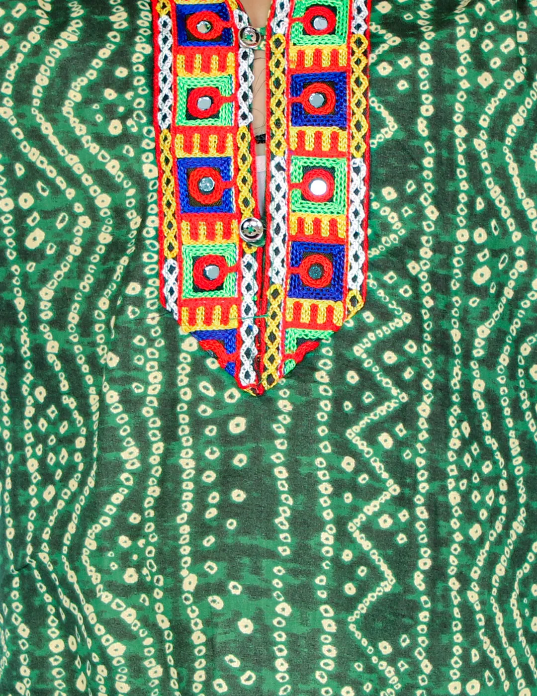 Boy's  Green Color Bandhani Print Kurta Pajama - KID1 Boys