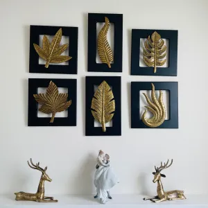 Brass Leaf Wall Hanging (Set of 6)