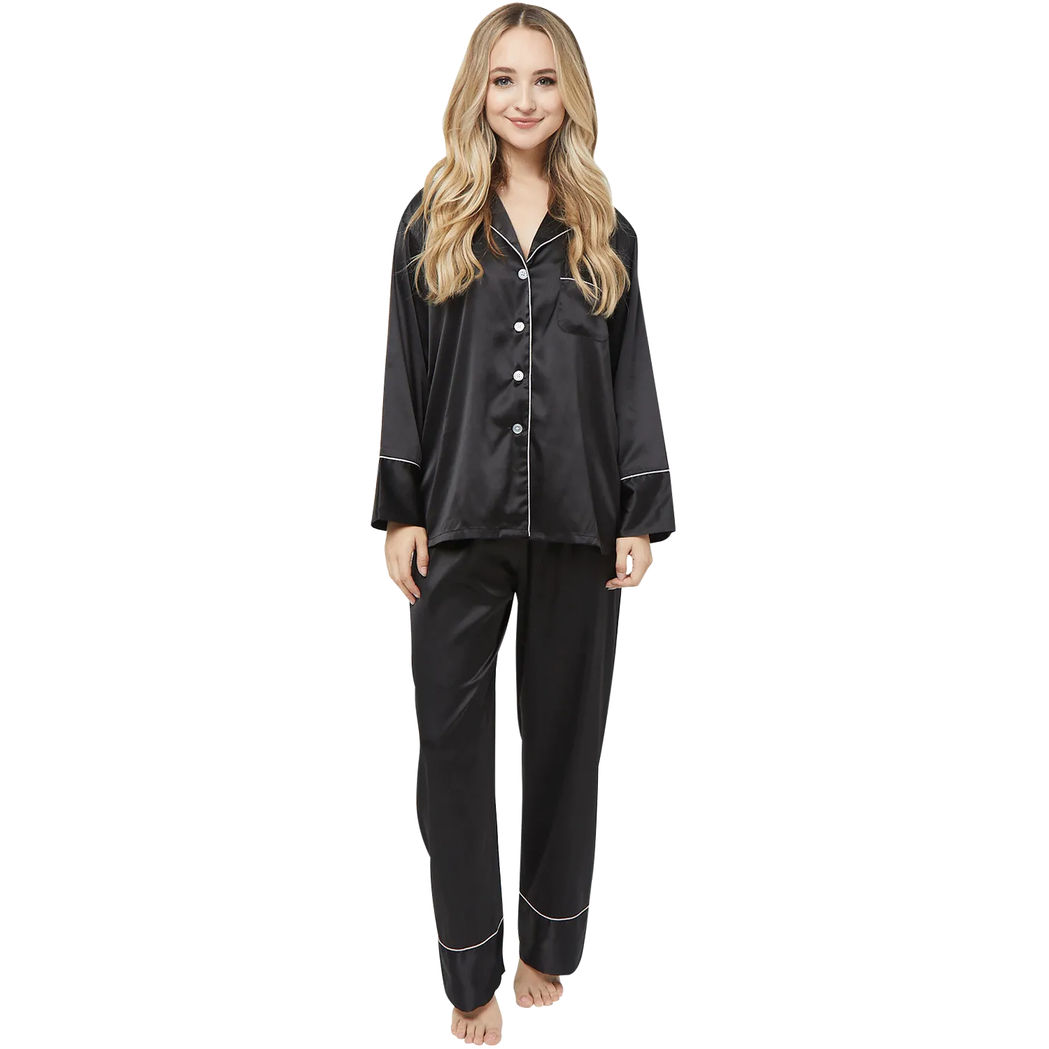 Bridesmaid Pajamas Long Sleeve with Back Text