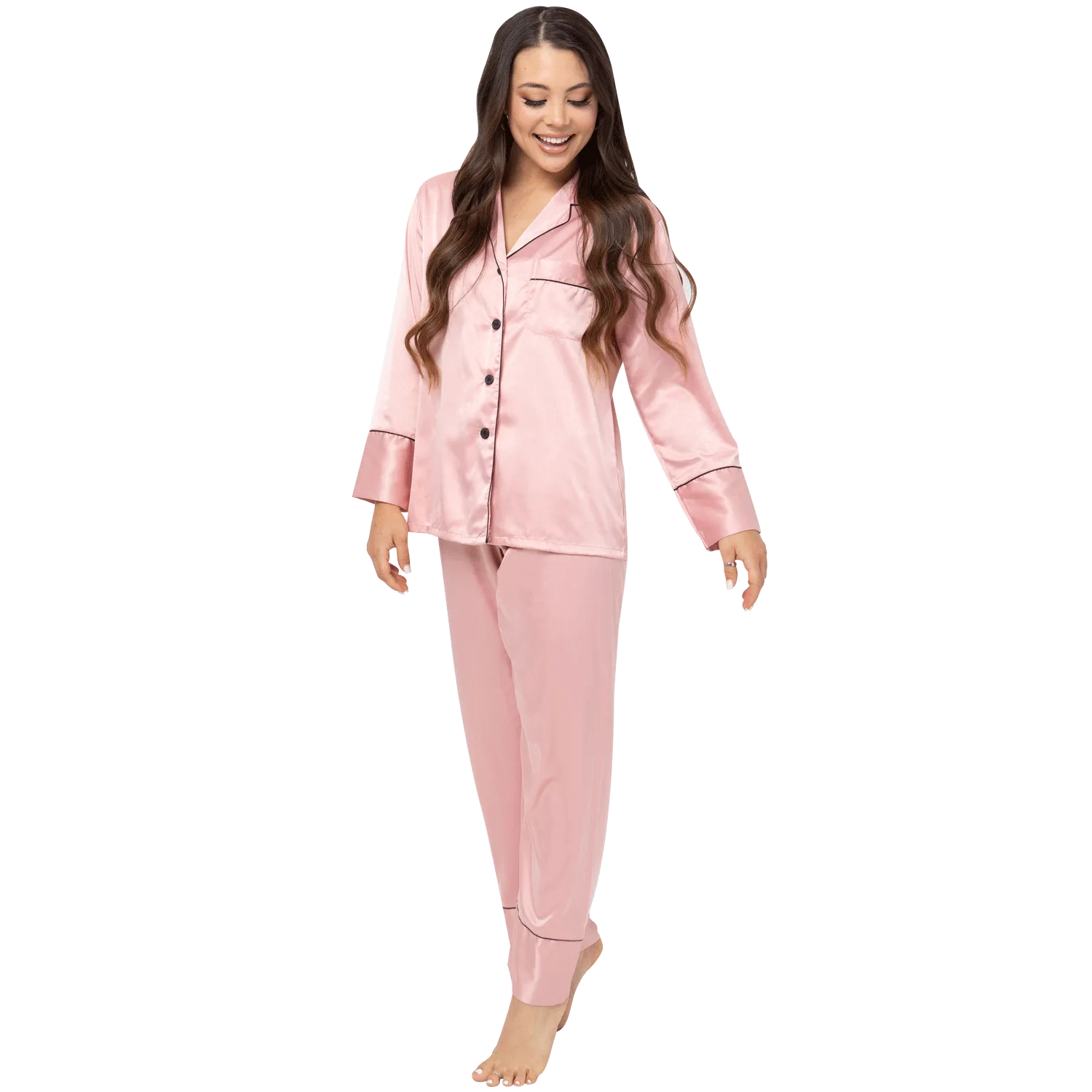 Bridesmaid Pajamas Long Sleeve with Back Text