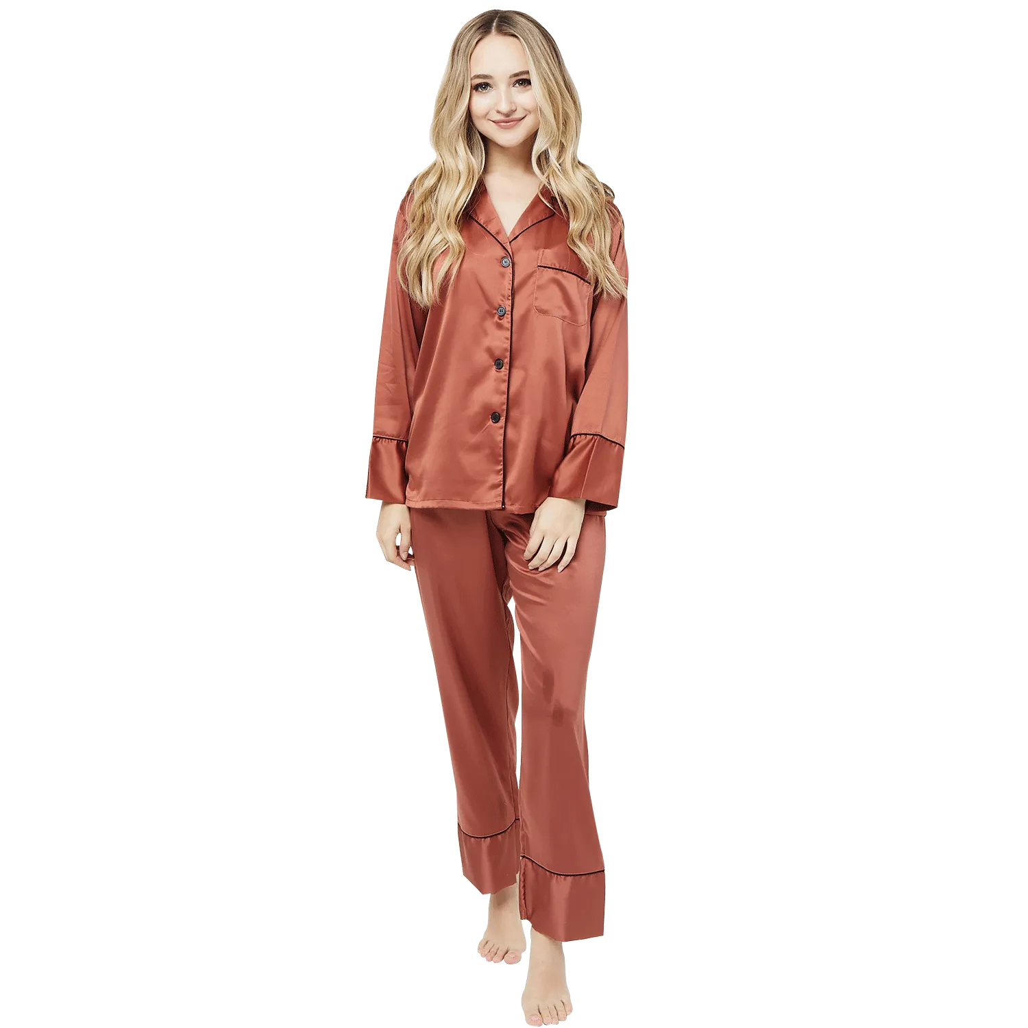 Bridesmaid Pajamas Long Sleeve with Back Text