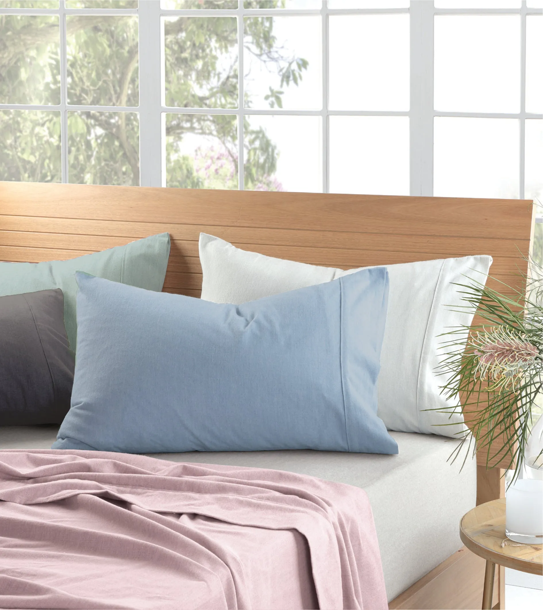 Cotton Flannelette Sheet Set WHITE by Logan and Mason