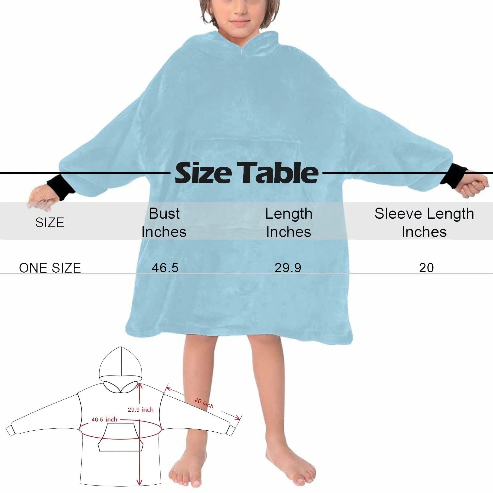 Custom Face Christmas Hat Kids Hooded Pajama Fleece Loungewear For Kid