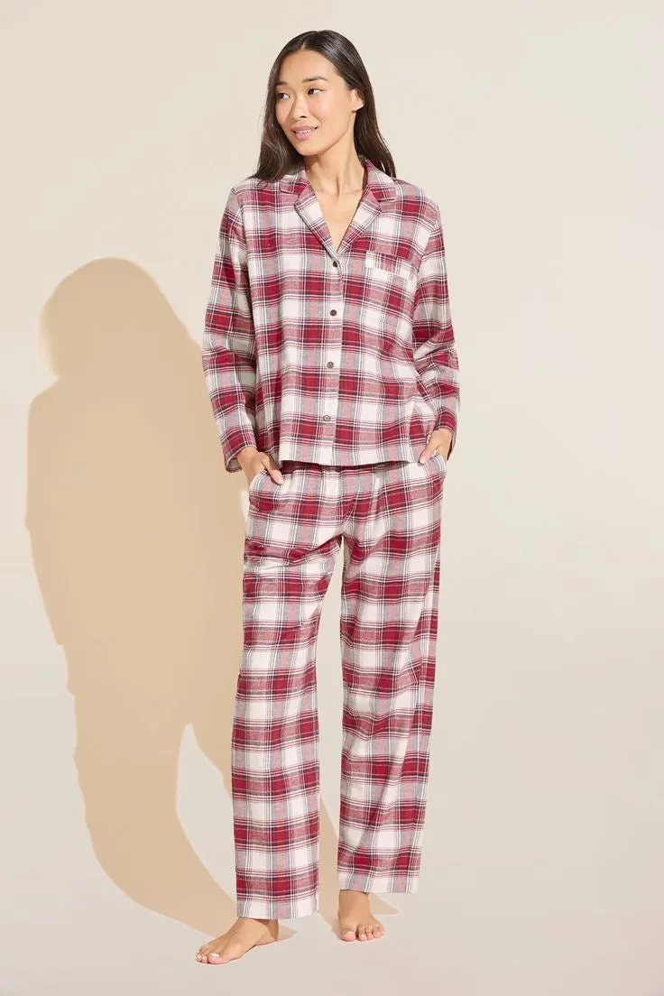Cozy Eberjey Flannel Long Pajama Set - FINAL SALE - Perfect for Comfort and Style!