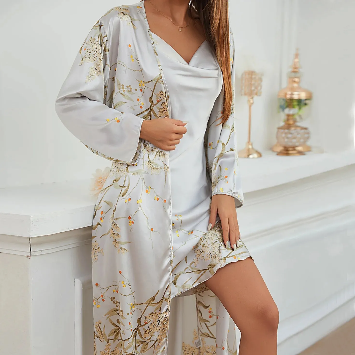 Elegant Women's Pajama Dress Set - The Ultimate Loungewear Ensemble