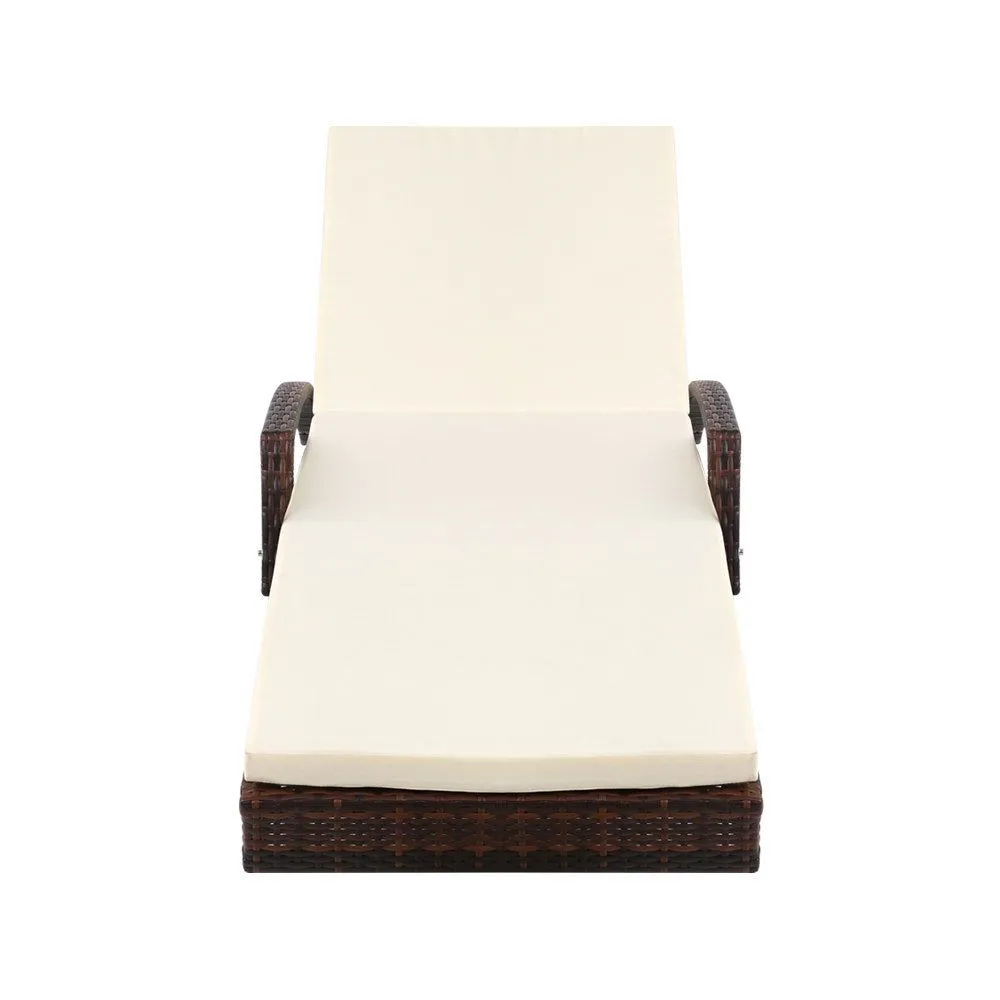 Gardeon Outdoor Sun Lounge - Brown