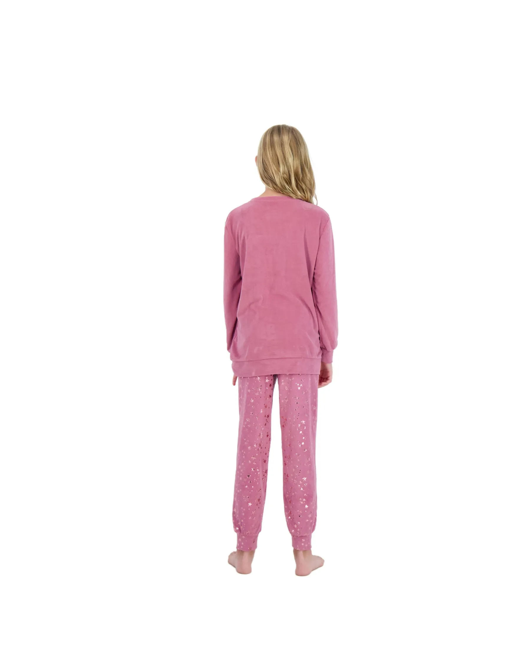 Girls 2-Piece Velour Pajama Set- Shine, Berry Girls Pajama Set