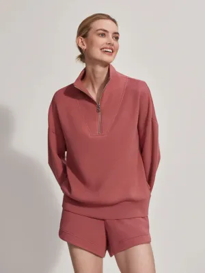 Hawley Half Zip Sweat in WITHERED ROSE