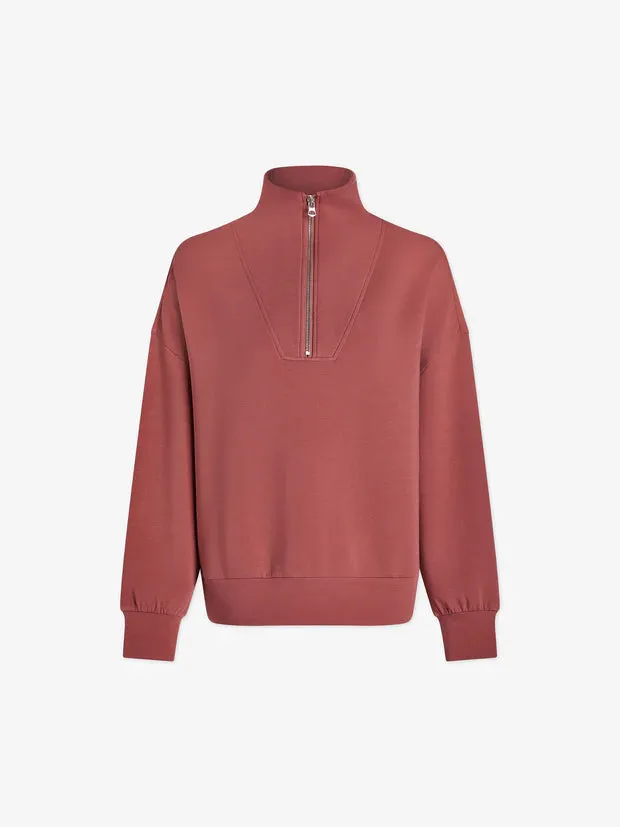 Hawley Half Zip Sweat in WITHERED ROSE