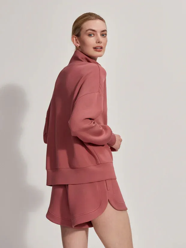 Hawley Half Zip Sweat in WITHERED ROSE