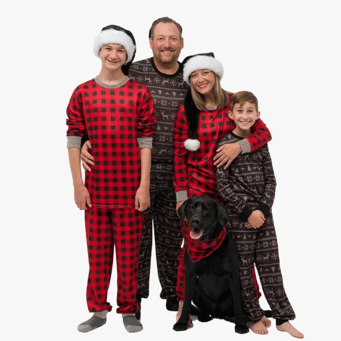 Kids’ Unisex Jogger Pajama Set - Red Buffalo