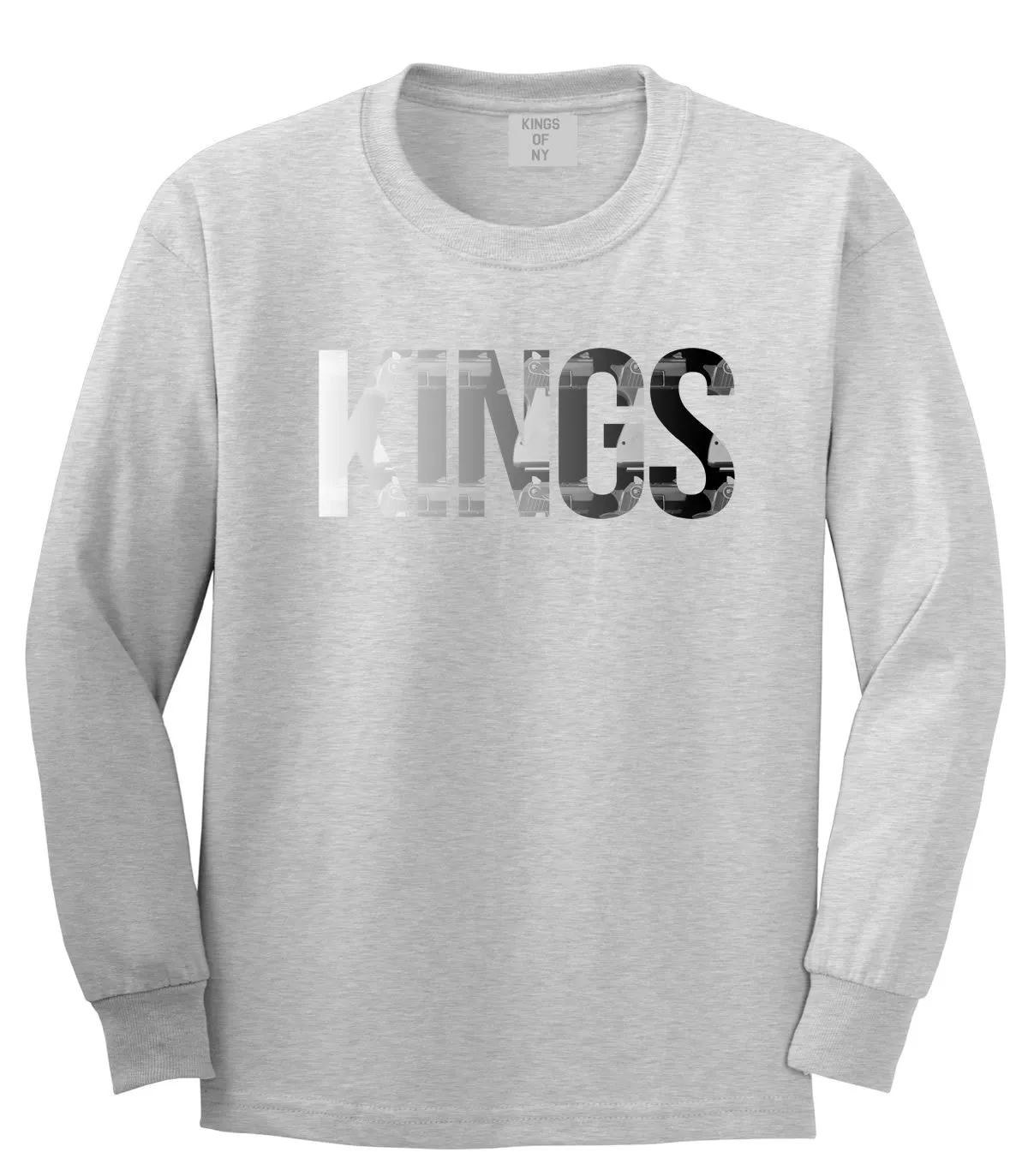 KINGS Gun Pattern Print Boys Kids Long Sleeve T-Shirt
