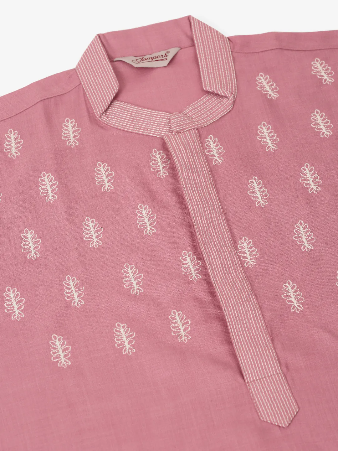 Men'S Magenta Pink Embroidered Kurta Pajama Sets