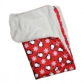 Penguins & Snowflake Flannel Pajama -Red