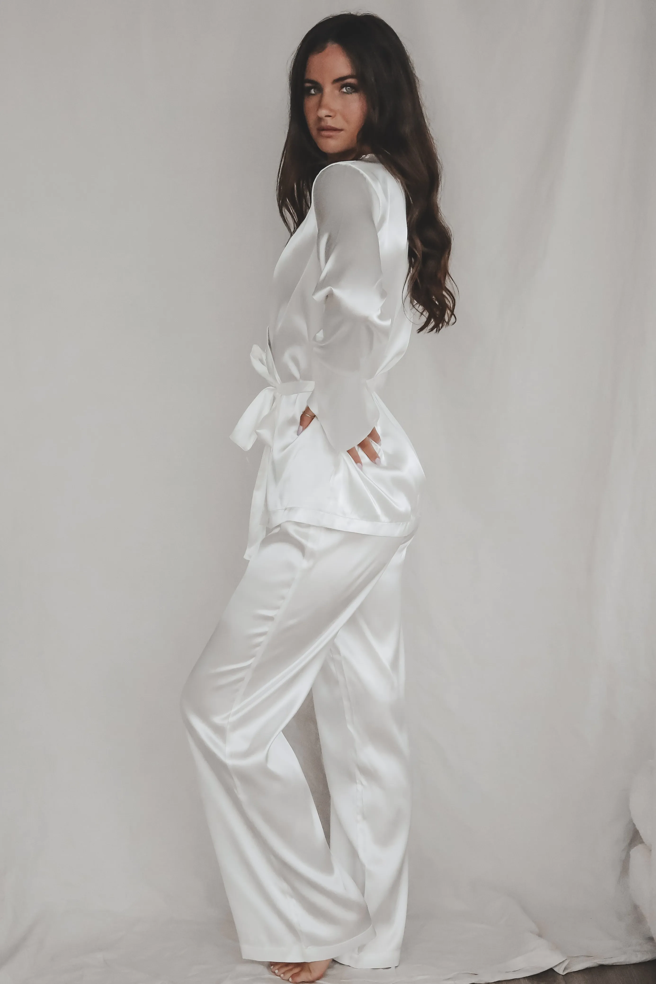 Something Special White Satin Robe Set