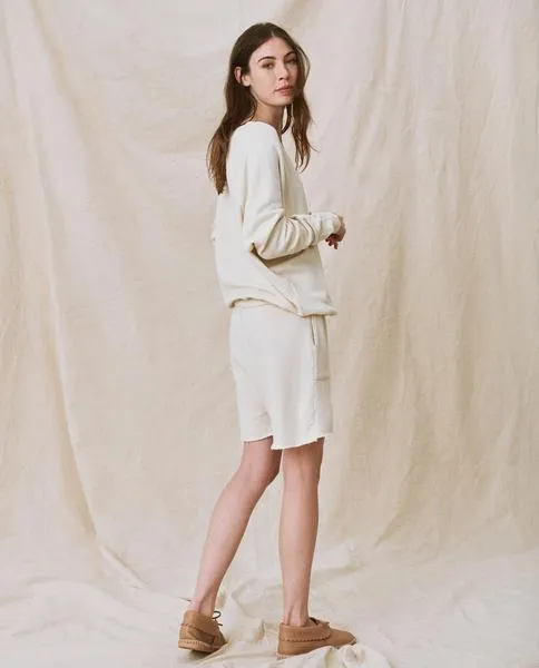 The Patch Pocket Sweatshort, Washed White