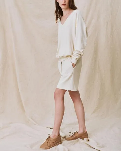 The Patch Pocket Sweatshort, Washed White