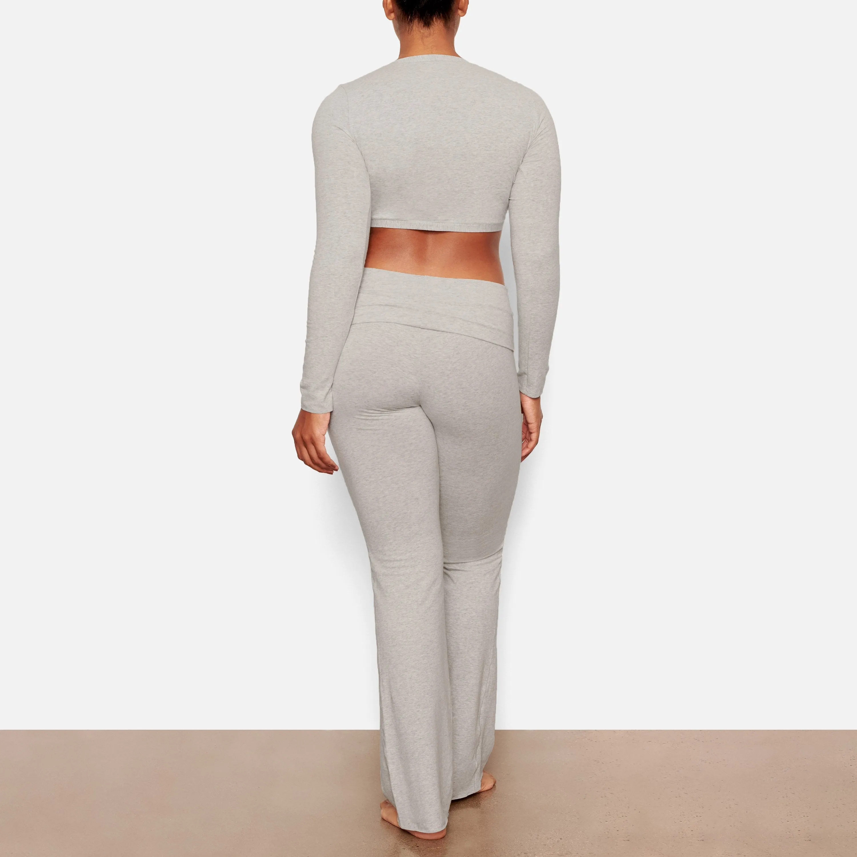 TWIST LONG SLEEVE TOP | LIGHT HEATHER GREY