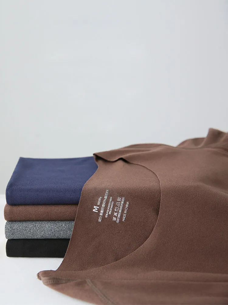 U-Neck Fleece Thermal Men Underwear Pajama Sets