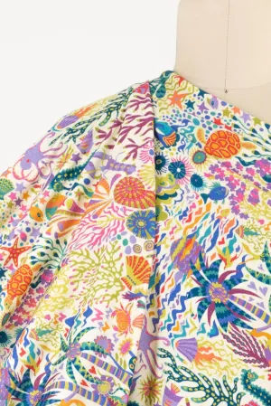White Octopus Garden Cotton Jersey Knit