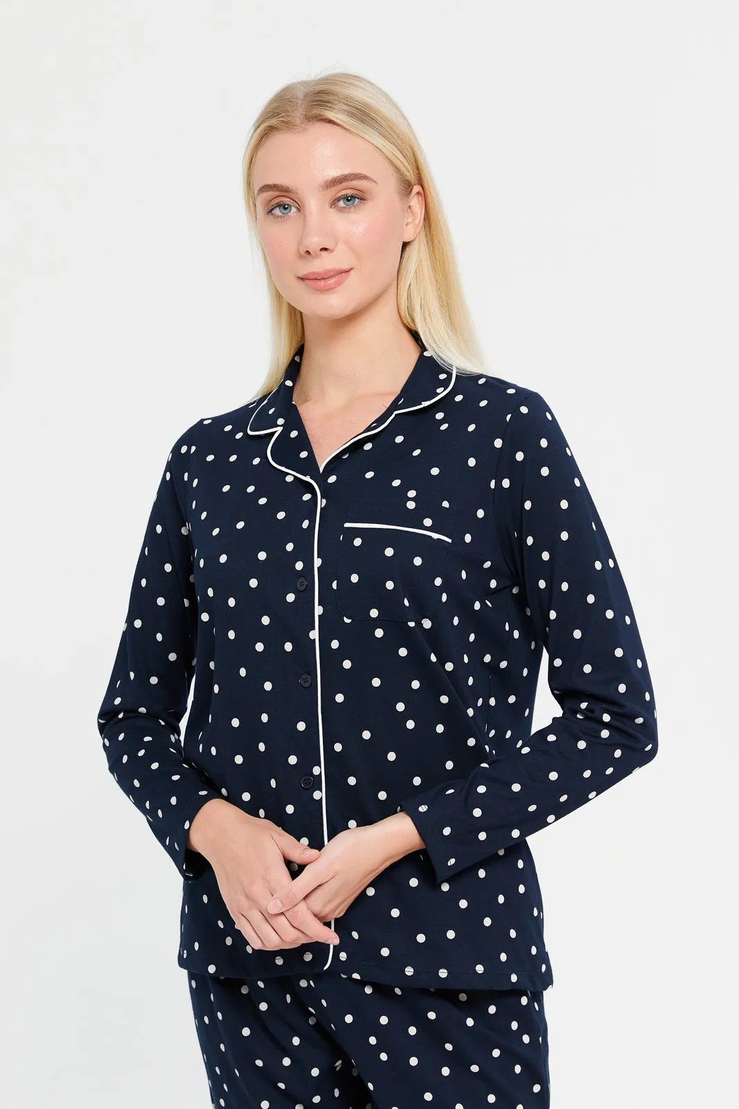 Women Black Printed Classic Pyjama Set (2 Piece)
