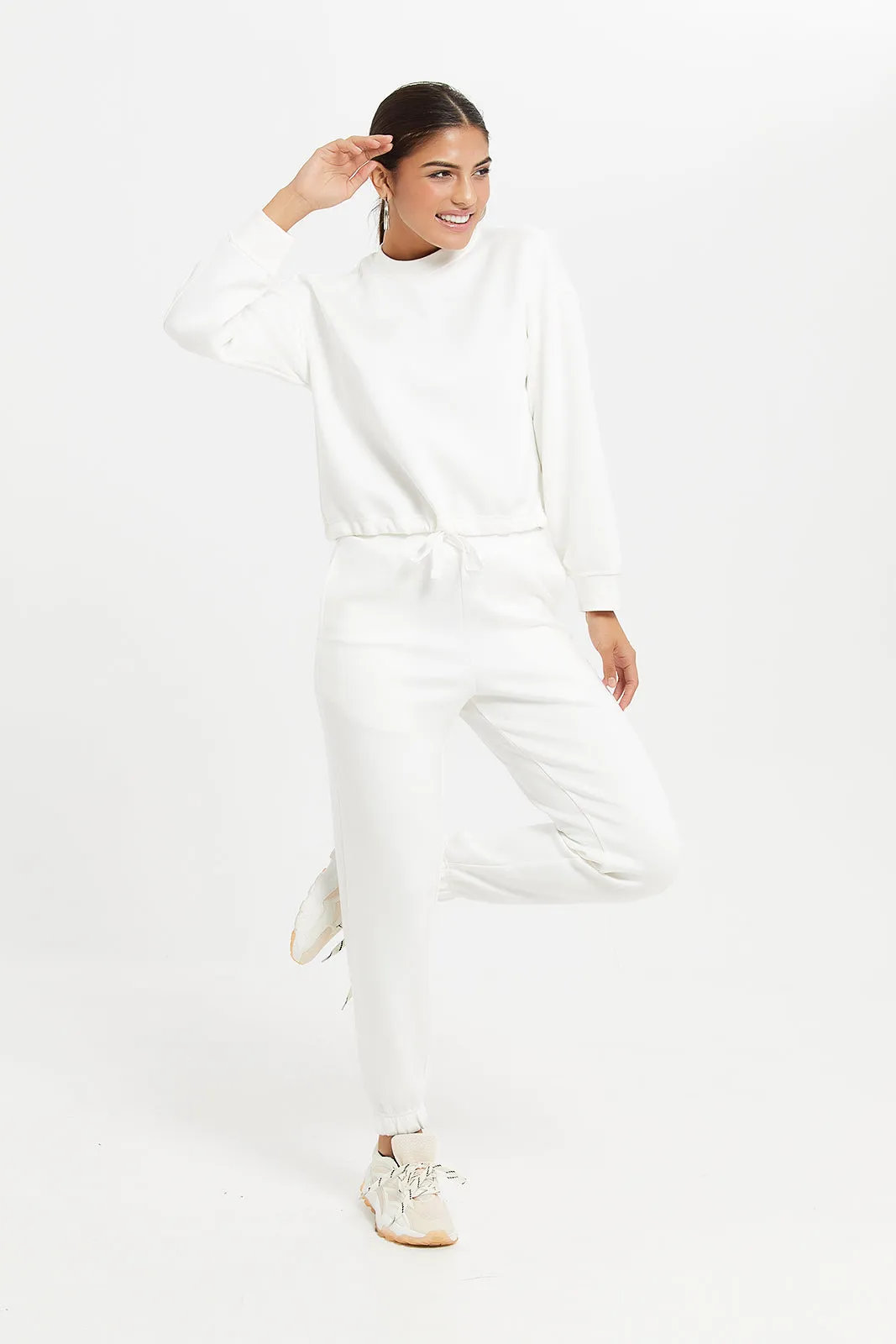 Women White Jogger Pants